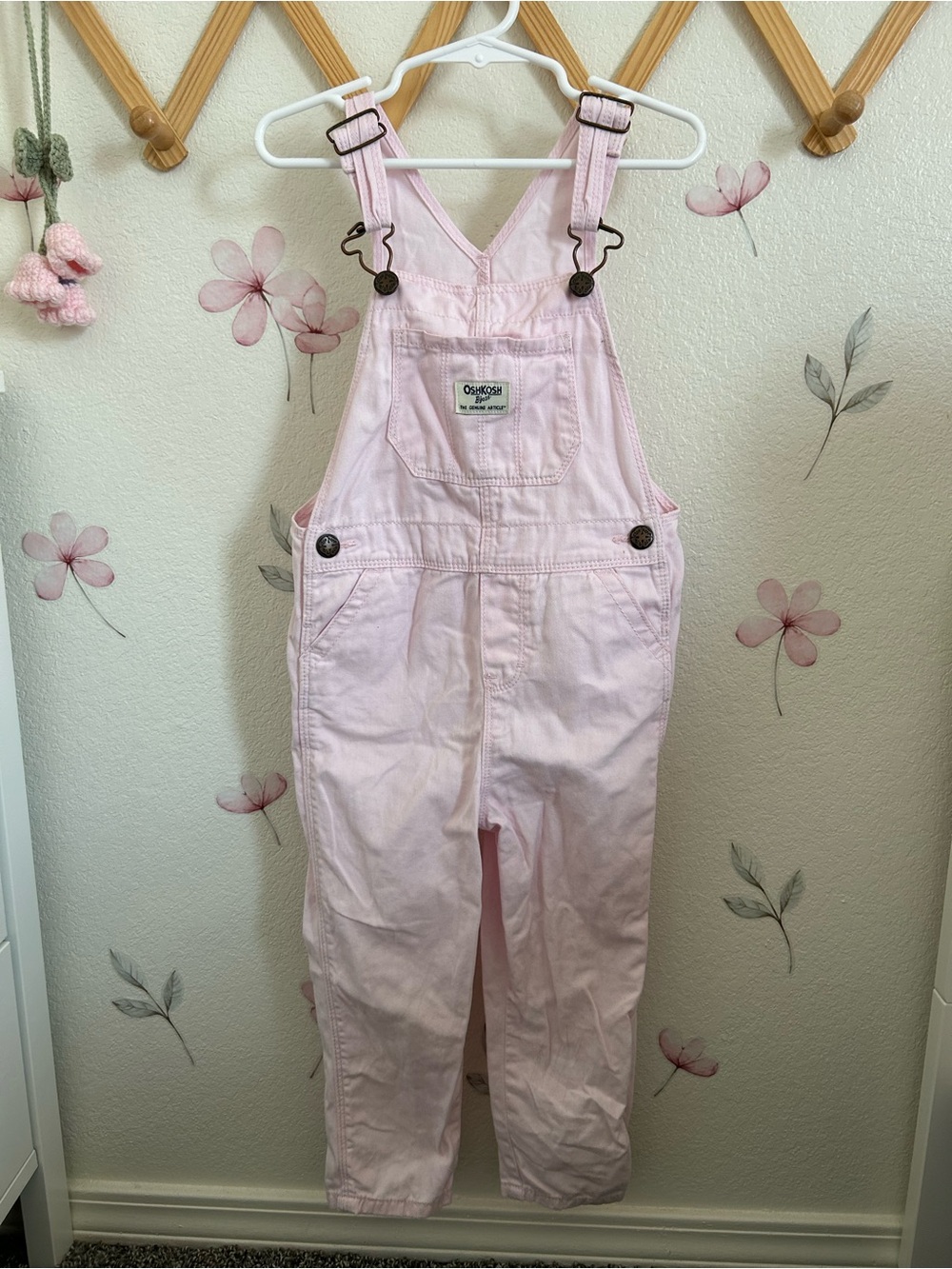 OshKosh B'gosh Pastel Pink Kids Bib Overalls